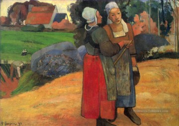  Primitivisme Peintre - Paysannes bretonnes Breton paysan femmes postimpressionnisme Primitivisme Paul Gauguin